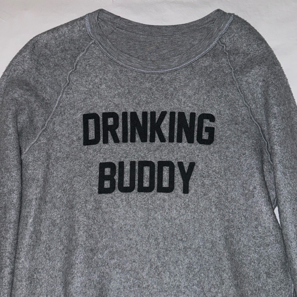 Drinking Buddy/Gym Buddy Reversible Light Gray Sweatshirt